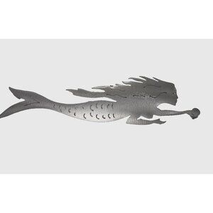 Mermaid Holding Pearl Plaque Made out of Heavy Duty Metal